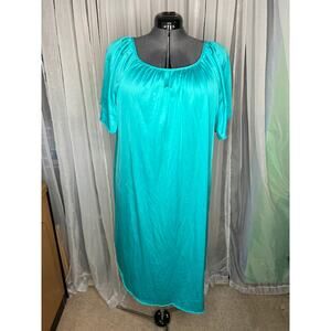 nightgown satin teal vintage